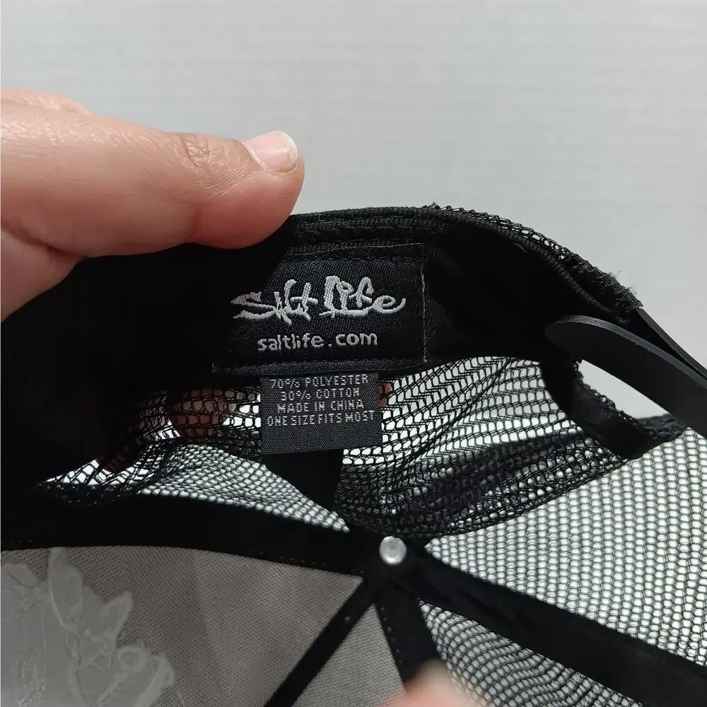 Salt Life Trucker Hat Mens OSFM Orange Shark Graphic‎ Snapback Mesh Flat Bill 03